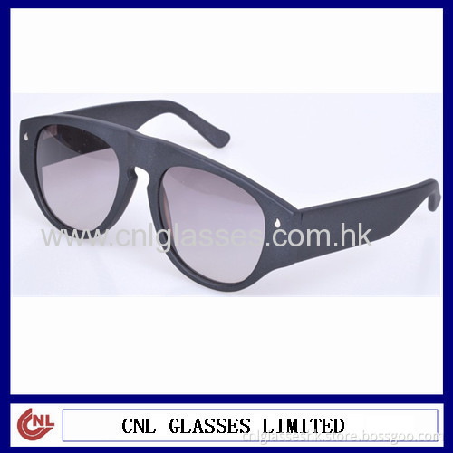 Unisex Matte Black Unique Sunglasses With Wide Temples